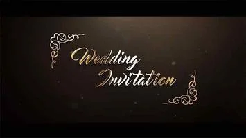 Golden theme wedding Invitation video Golden text