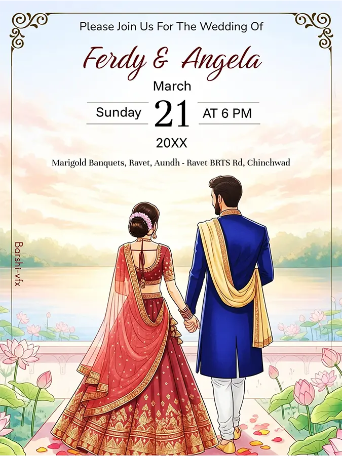 Kerala Christian wedding invitation card template